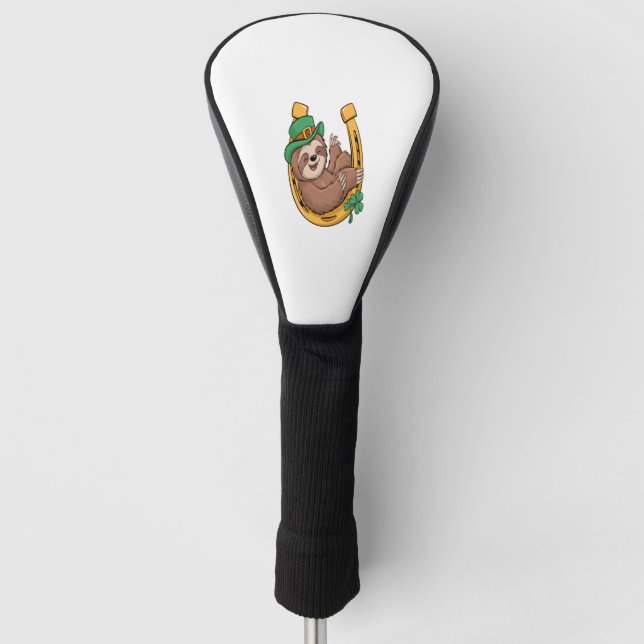 Couvre-club De Golf Saint Patrick's Day Sloth Horseshoe Lucky (Devant)