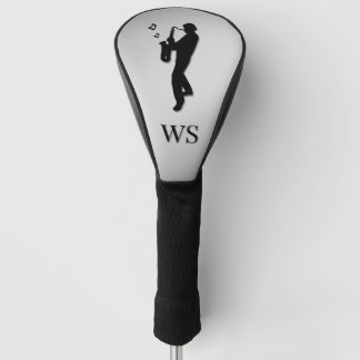 Couvre-club De Golf Saxophone Joueur Silver Monogramme
