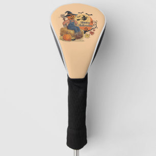Couvre-club De Golf Scarecrow Citrouille Halloween Vibes rustiques Art