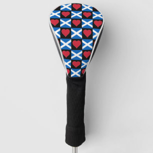 Couvre-club De Golf Scotland Golf Lover Heart Motif Scottish Flag