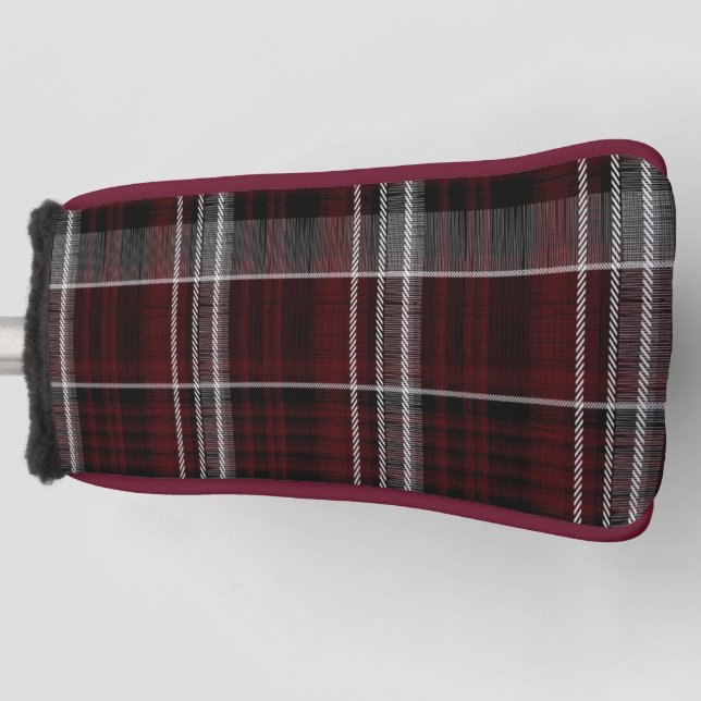 Couvre-club De Golf Scotland Tartan Burgundy Grey Plaid Celtic (Devant)