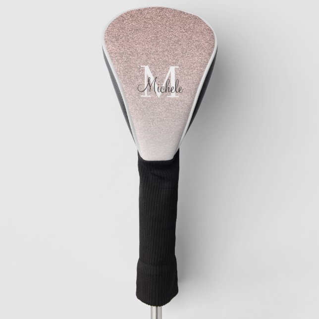Couvre-club De Golf Script de Parties scintillant rose or Rose (Devant)