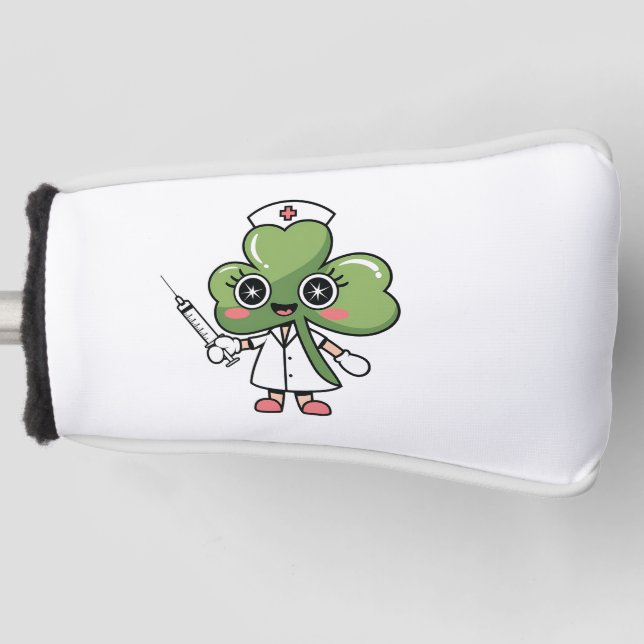 Couvre-club De Golf Shamrock Lucky Charm Nurse Kawaii Lucky Charme (Devant)