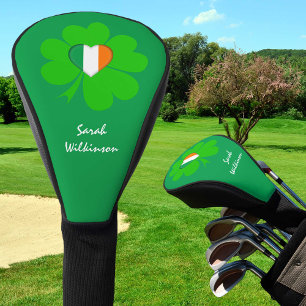 Couvre-club De Golf Shamrock Monogrammed, drapeau irlandais club de go