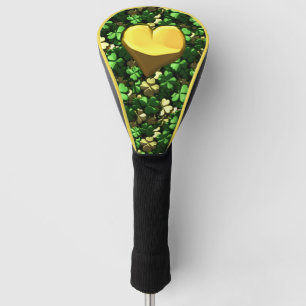 Couvre-club De Golf Shamrocks Gold Heart