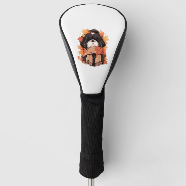 Couvre-club De Golf Shih Tzu Fall Dog Automne quitte Thanksgiving Copi (Devant)