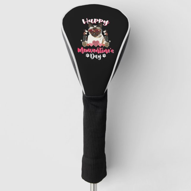 Couvre-club De Golf Siamese Cat Meowentines Funny Valentines (Devant)