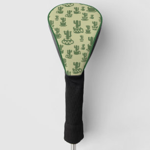 Couvre-club De Golf Silhouette de cactus succulent dans des tasses et