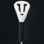 Couvre-club De Golf Silhouette du visage du Badger<br><div class="desc">Silhouette du visage de Badger. Couleur arrière - plan personnalisable (sauf le noir). Ajoutez votre propre texte.</div>