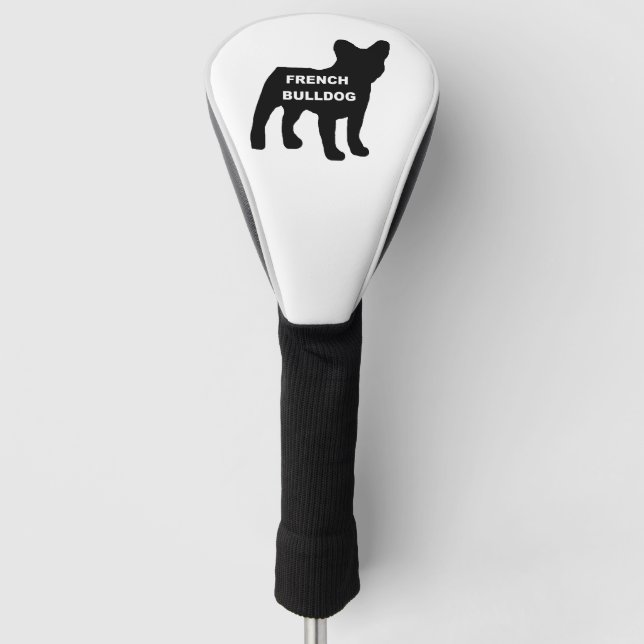 Couvre-club De Golf silhouette nom bouledogue français (Devant)