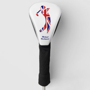 Couvre-club De Golf Silhouette personnalisée de golfeur d'Union Jack