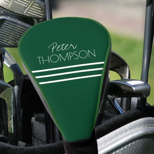 Couvre-club De Golf Simple 3 bandes Nom Emerald Green (Créateur téléchargé)