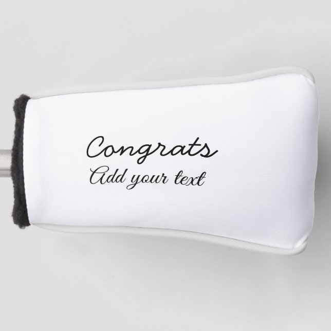 Couvre-club De Golf Simple congratulation graduation add your (Devant)