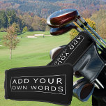 Couvre-club De Golf Simple écriture personnalisée Putter noir et blanc<br><div class="desc">Un simple couvre-chef en noir et blanc vous permet de customiser avec vos propres mots,  comme votre nom d'entreprise,  le nom du golfeur,  un slogan ou votre club de golf,  par exemple.</div>