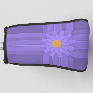Couvre-club De Golf Simple Fleur Violette sur Croix Moderne