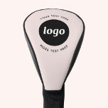 Couvre-club De Golf Simple Logo Texte Professionnel Promotionnel Blush<br><div class="desc">Ajoutez votre propre logo et le choix du texte à cette conception. Supprimez le texte supérieur ou inférieur si vous préférez. Minimaliste et professionnel. Excellent comme un produit promotionnel pour vos clients et clients.</div>