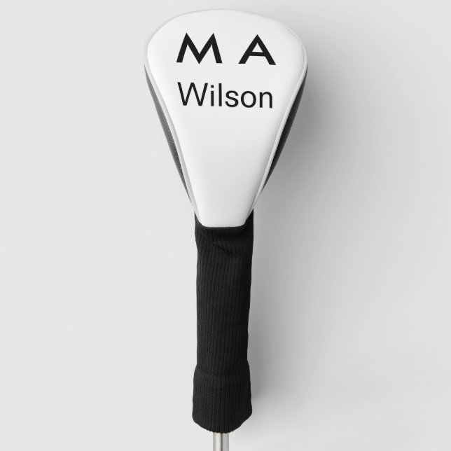 Couvre-club De Golf Simple monogram add your name letter man minimal   (Devant)