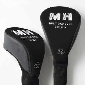 Couvre-club De Golf Simple Monogramme Cool en Noir et Blanc Meilleur P