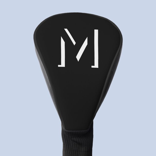 Couvre-club De Golf Simple Monogramme initial ombre portée personnalis (Modern monogram initial drop shadow typography personalized golf head cover)