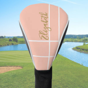 Couvre-club De Golf Simple pêche minimaliste nom personnalisé dames