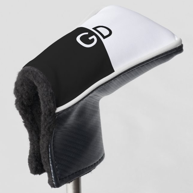 Couvre-club De Golf Simplement 2 couleurs & votre Monogramme + vos idé (Devant 3/4)
