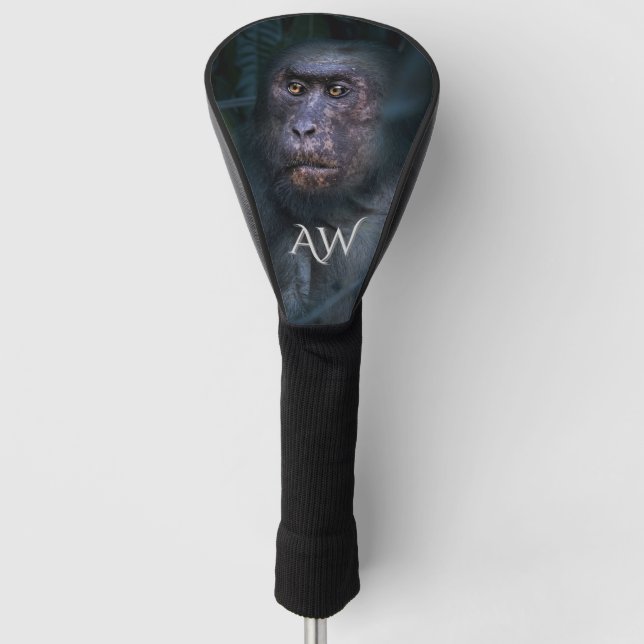 Couvre-club De Golf Singe dans le Monogramme de la Jungle (Devant)