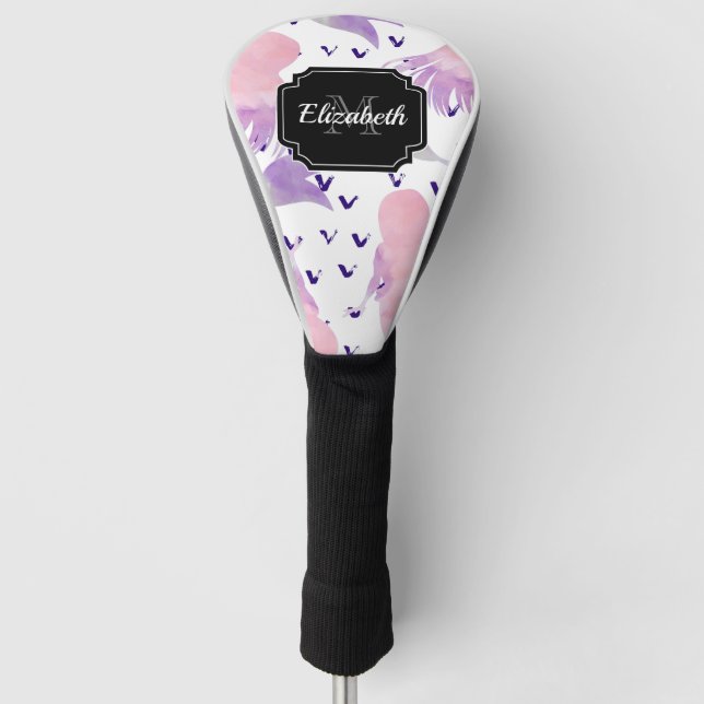 Couvre-club De Golf Sirène d'aquarelle mignonne (Devant)