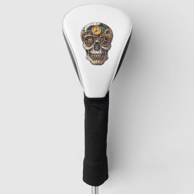 Couvre-club De Golf Skull and Clock Timekeeper (Devant)
