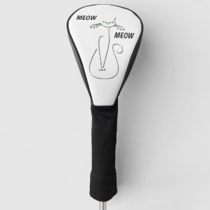 Couvre-club De Golf Slinky Black Cat Meow Meow Texte Personnalisé Yeux