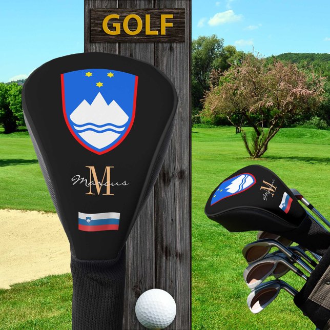 Couvre-club De Golf Slovénie & Drapeau Clubs de Golf Monogrammes Couve (Créateur téléchargé)