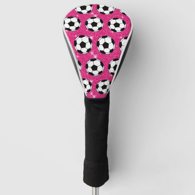 Couvre-club De Golf Soccer Ball Pink Frost Parties scintillant Sport J (Devant)