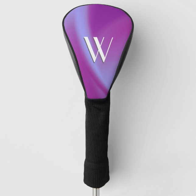 Couvre-club De Golf Soies Violettes Initiales (Devant)
