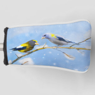 Couvre-club De Golf Soirée Grosbeak Peinture - Cute Original Chien Art