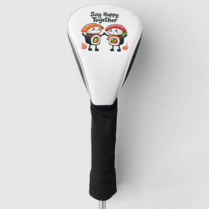 Couvre-club De Golf Soja heureux ensemble Sushi Kawaii Japonais Nourri