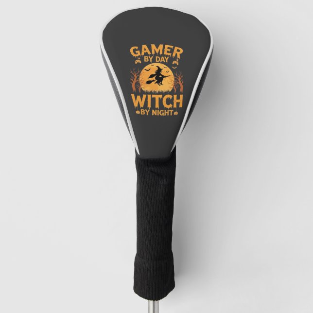 Couvre-club De Golf Sorcière de jeu Halloween Conception de jeu (Devant)