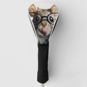 Couvre-club De Golf Souris de champ Portant des lunettes