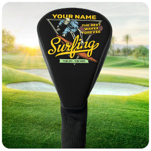 Couvre-club De Golf Squelette de surf personnalisé chevauche les vague