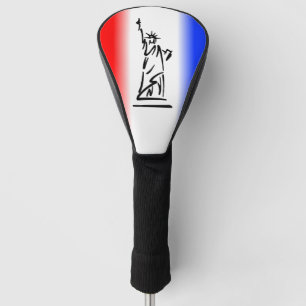 Couvre-club De Golf Statue de la Liberté Rayure Rouge Blanc Bleu
