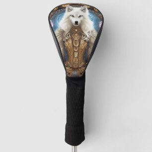 Couvre-club De Golf Steampunk Whimsical charmant loup blanc