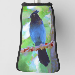 Couvre-club De Golf Steller's Jay Painting - Art original pour oiseaux