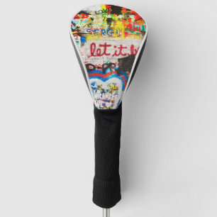Couvre-club De Golf Streetart Graffiti Amour Maison Cœur Coloré Funky
