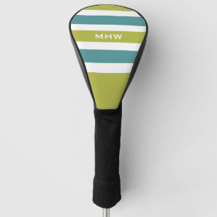 Couvre-club De Golf Stripes Motif cache de pilote monogramme personnal