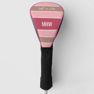 Couvre-club De Golf Stripes Motif monogramme personnalisé et couvertur