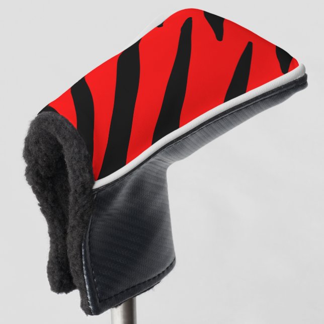 COUVRE-CLUB DE GOLF STRIPES ORANGE ET NOIR (Devant 3/4)