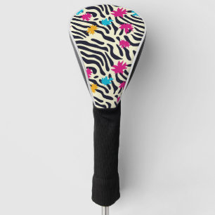 Couvre-club De Golf Stripes zébrées Abstraites avec pellicule de peint