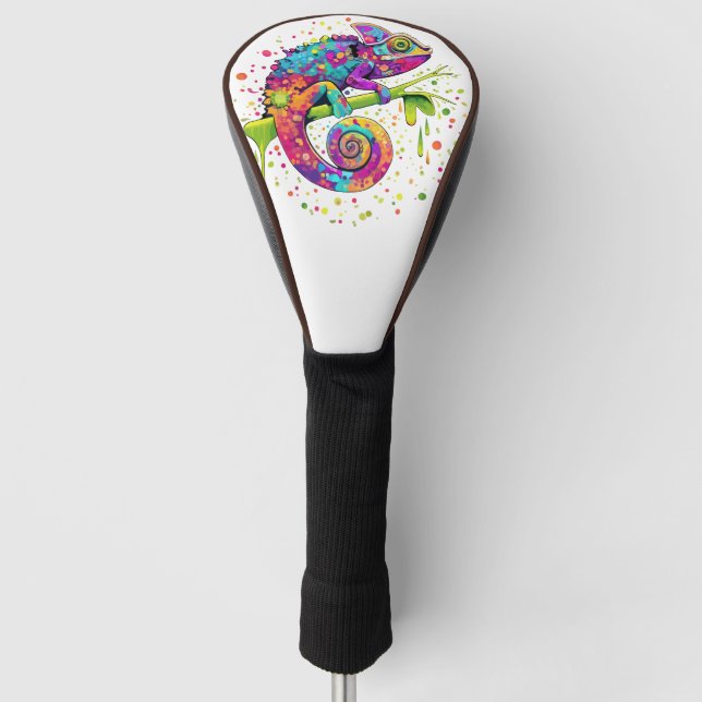 Couvre-club De Golf Style d'aquarelle des teintures Chameleon (Devant)