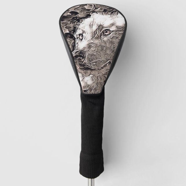 Couvre-club De Golf style rustique - loup (Devant)