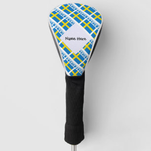 Couvre-club De Golf Suède et drapeau suédois carrelés avec votre nom