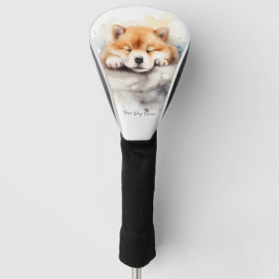 Couvre-club De Golf Super mignon ange dormant chiot akita chien 003
