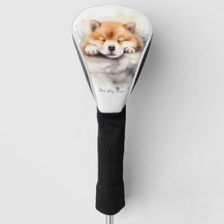 Couvre-club De Golf Super mignon ange dormant chiot akita chien 003